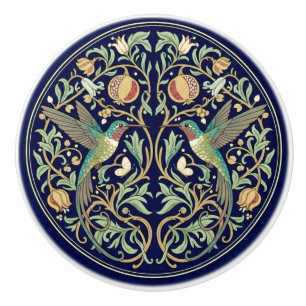 Kolibrar med rubinhals i William Morris-stil Knopp