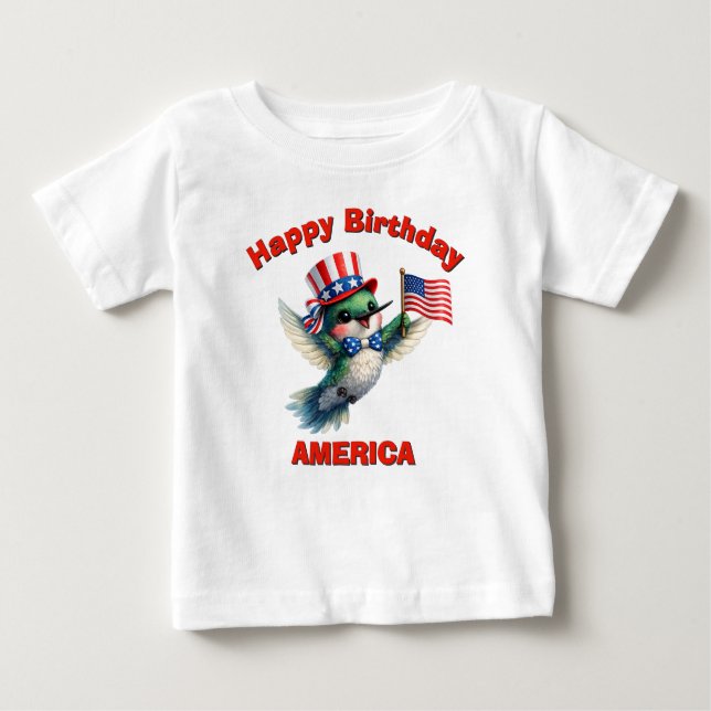 Kolibri (4o) Patriotisk barn t-shirt (Framsida)