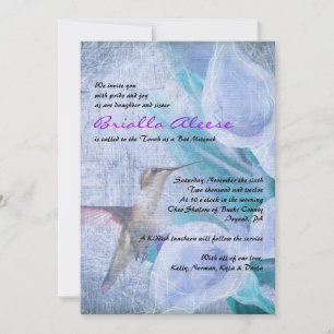 KOLIBRI & CALLA LILJA Bat Mitzvah-inbjudan Inbjudningar