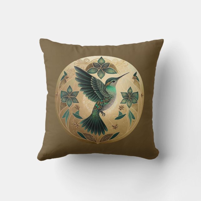 Kolibri i guldkula  kudde (Baksida)