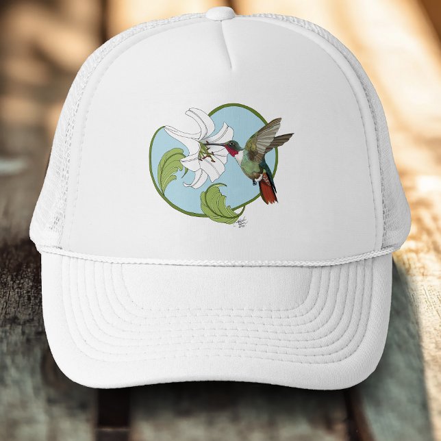 Kolibri Lily Blå Art Nouveau  Keps (Skapare uppladdad)