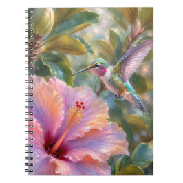 Kolibri med Hibiskus Vattenfärg Anteckningsbok