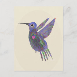 Kolibri med hjärta helg vykort
