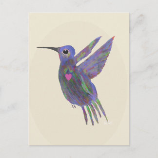 Kolibri med hjärta helg vykort