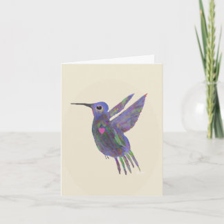 Kolibri med hjärta kort