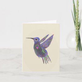 Kolibri med hjärta kort