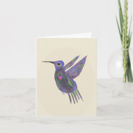 Kolibri med hjärta kort