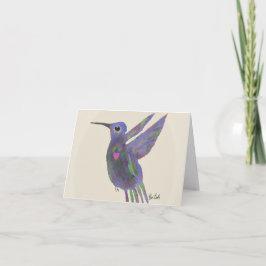 Kolibri med hjärta tackkort