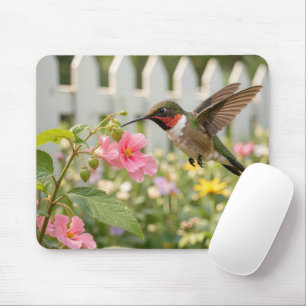 Kolibri med Känn-Mig-Nöd-Blommor Musmatta