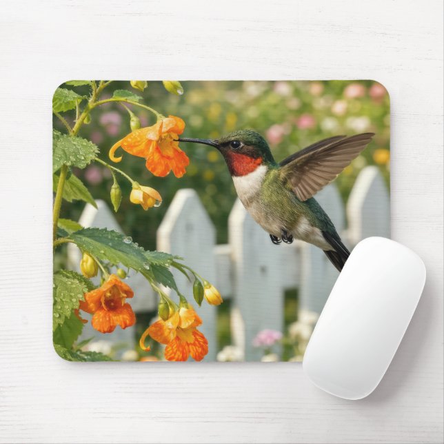 Kolibri med Ögontröstblomma Musmatta (Med mus)
