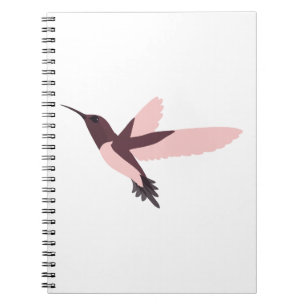 Kolibri med rosa fjädrar anteckningsbok