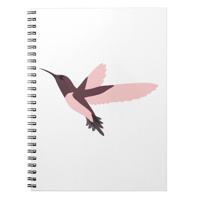 Kolibri med rosa fjädrar anteckningsbok (Framsidan)