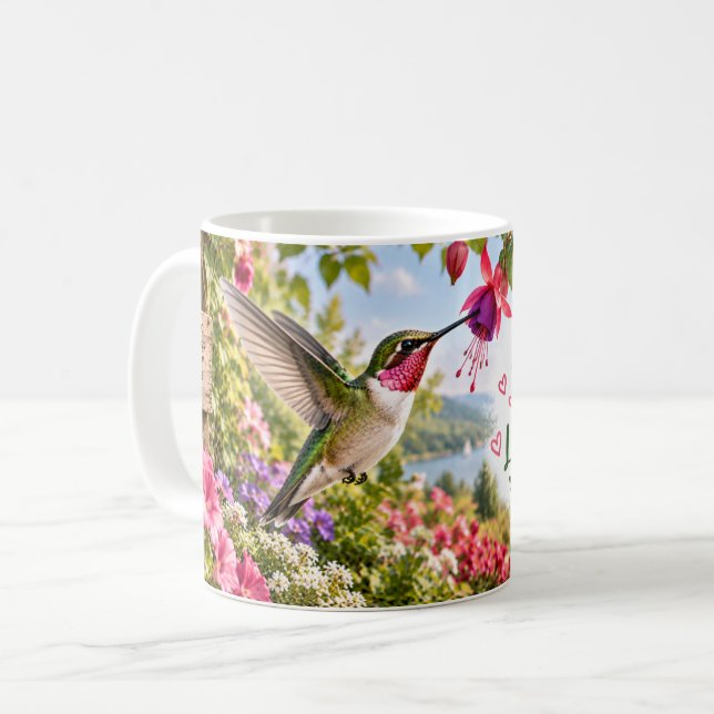Kolibri Njut av de små sakerna Kaffemugg (Framsida vänster)