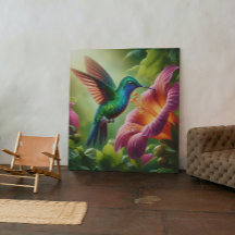 Kolibri och hibiskus