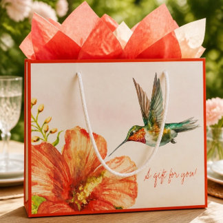 Kolibri och Hibiskusblomma 