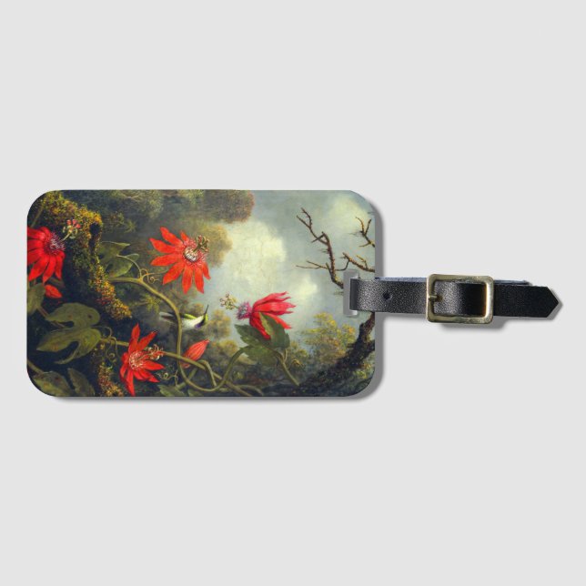 Kolibri- och passionsblommamålning bagagebricka (Framsida horisontal)