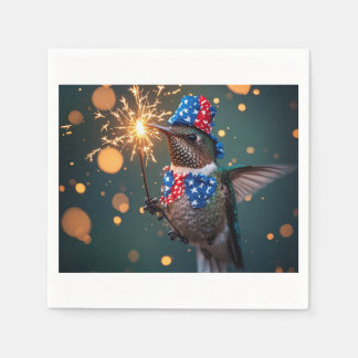 Kolibri som firar fjärde juli pappersservett