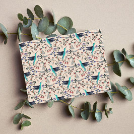 Kolibri & Trollslända i William Morris stil Vykort