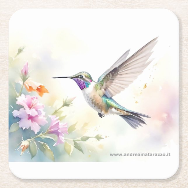 Kolibri Underlägg Papper Kvadrat (Framsidan)