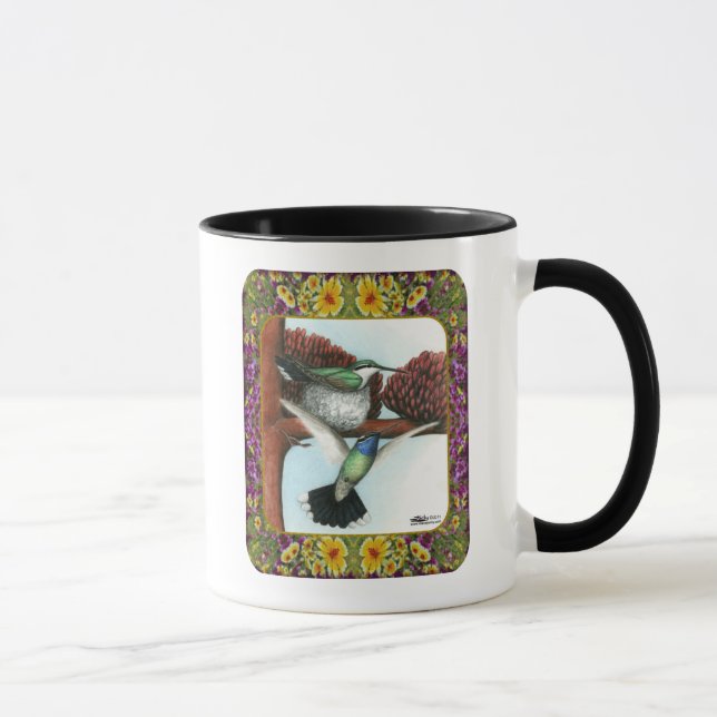 Kolibrier och blommor #3 mugg (Höger)