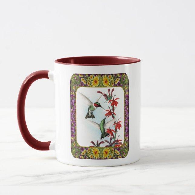 Kolibrier och blommor #5 mugg (Vänster)
