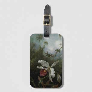 Kolibrier och vit orkidé av Martin J. Heade Bagagebricka