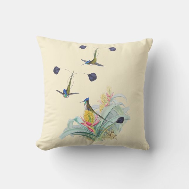 Kolibrier på Bromeliads Utomhus Kudd 40x40cm Utomhuskudde (Framsida)