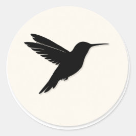 Kolibriförsegling Minimalistisk Silhuett Runt Klistermärke