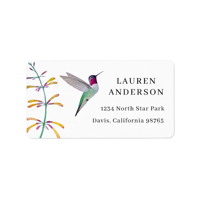 Kolibris adress adressetikett (Framsidan)