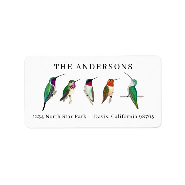 Kolibris adress adressetikett (Framsidan)