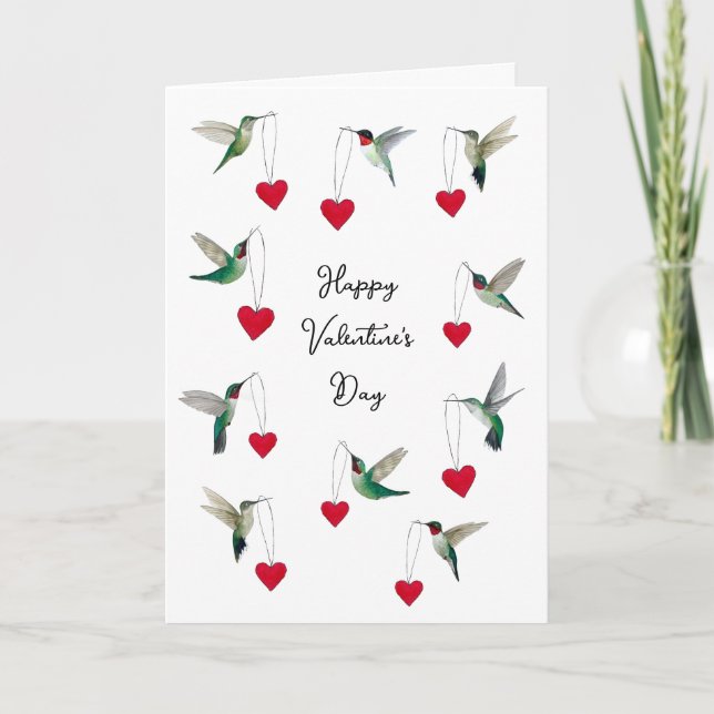 Kolibris Alla hjärtans dag Kort (Framsida)