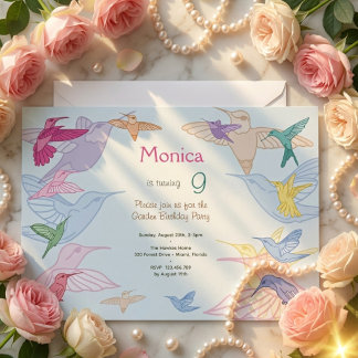 Kolibris födelsedagsfest inbjudningar
