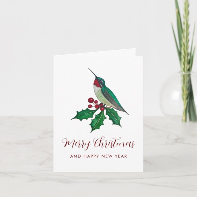 Kolibris God Jul  Helgkort (Framsida)