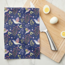 Kolibris och blommor Mönster Anpassad bakgrund