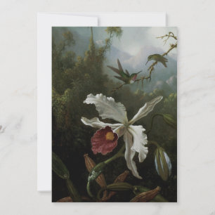 Kolibris och Vit Orchidéa av Martin J. Heade