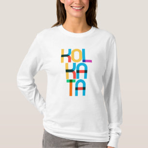 Kolkata India Pop Art Brev T Shirt