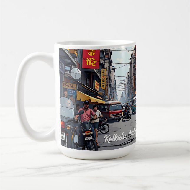 Kolkata, Indien, centrala Keepsaki Souvenir Kaffemugg (Vänster)