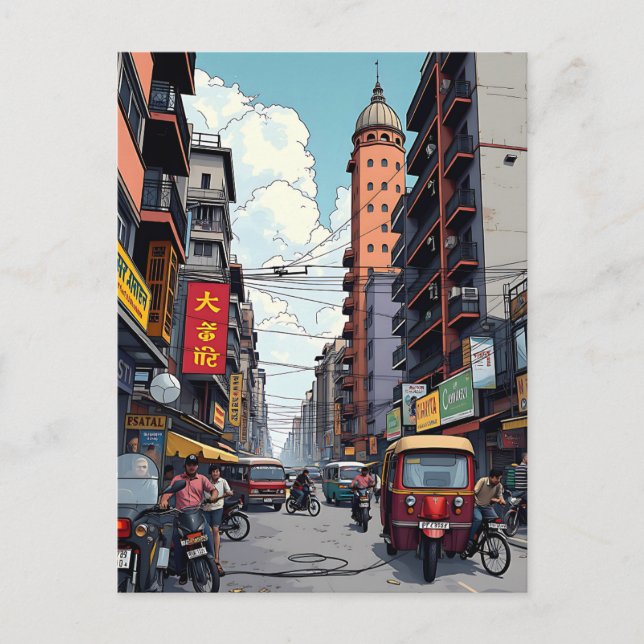 Kolkata, Indien, centrala Keepsaki Souvenir Vykort (Framsida)