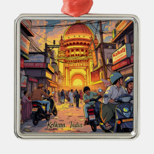 Kolkata, Indien Julgransprydnad Metall