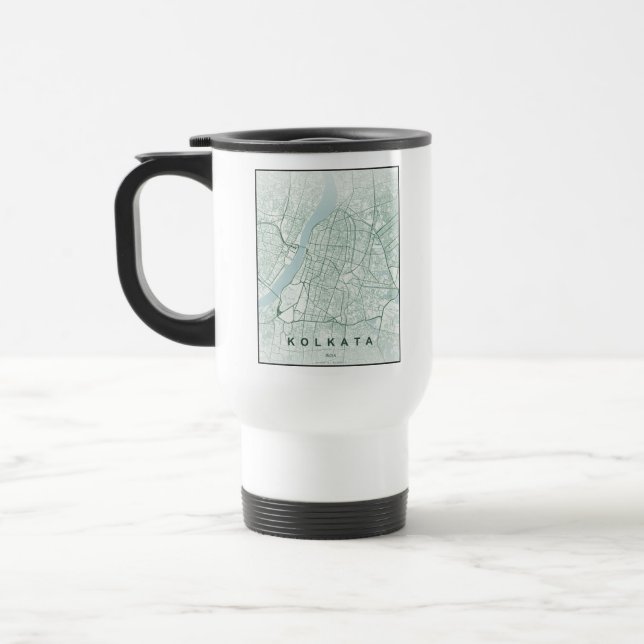Kolkata Indien Stadskarta Minimalistisk Design Kaf Resemugg (Vänster)
