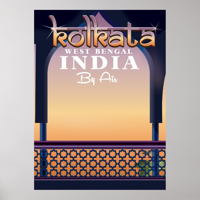 Kolkata - Västbengalen Indien semester affisch (Framsidan)