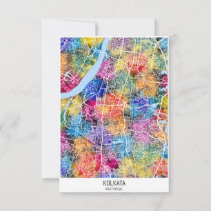 Kolkata Väster Bengal City Karta Tack Kort