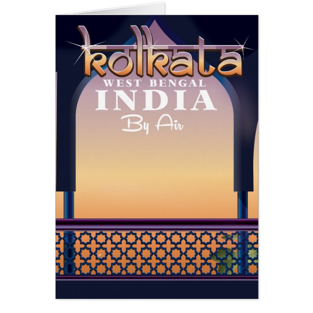 Kolkata - Väster Bengal India semester poster Hälsningskort (Framsidan)