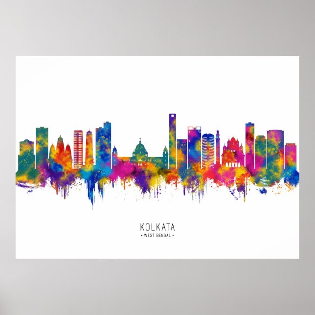 Kolkata Väster Bengal Skyline Poster (Framsidan)