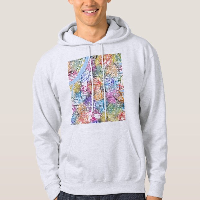 Kolkata West Bengal Stadskarta Hoodie (Framsida)