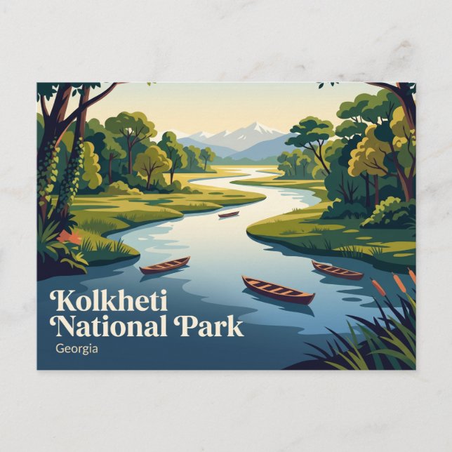 Kolkheti nationalpark Georgien Vykort (Framsida)