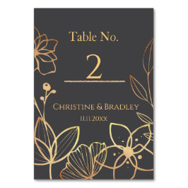 Kolkol och Guld Bröllop Bordsnummer
