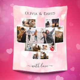 Kolla Alla Hjärtans Dag Foto Collage Fleecefilt