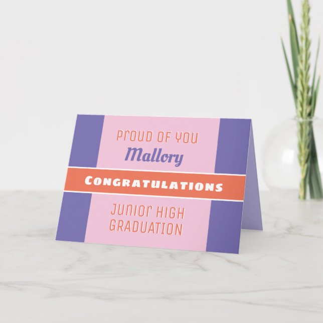 Kolla! Anpassningsbar Junior High studenten kort! Kort (Framsida)