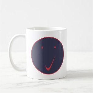 Kolla ansikte - Tick, röd/blå. Kaffemugg